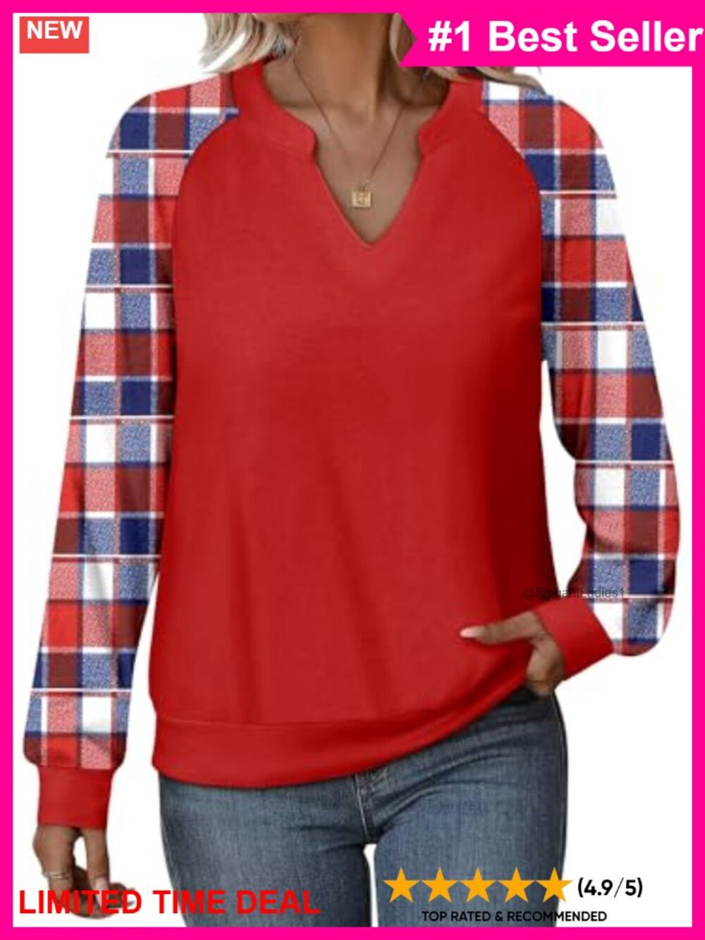 Womens Long Sleeve V Neck Sweatshirt Floral Print Pullover Top